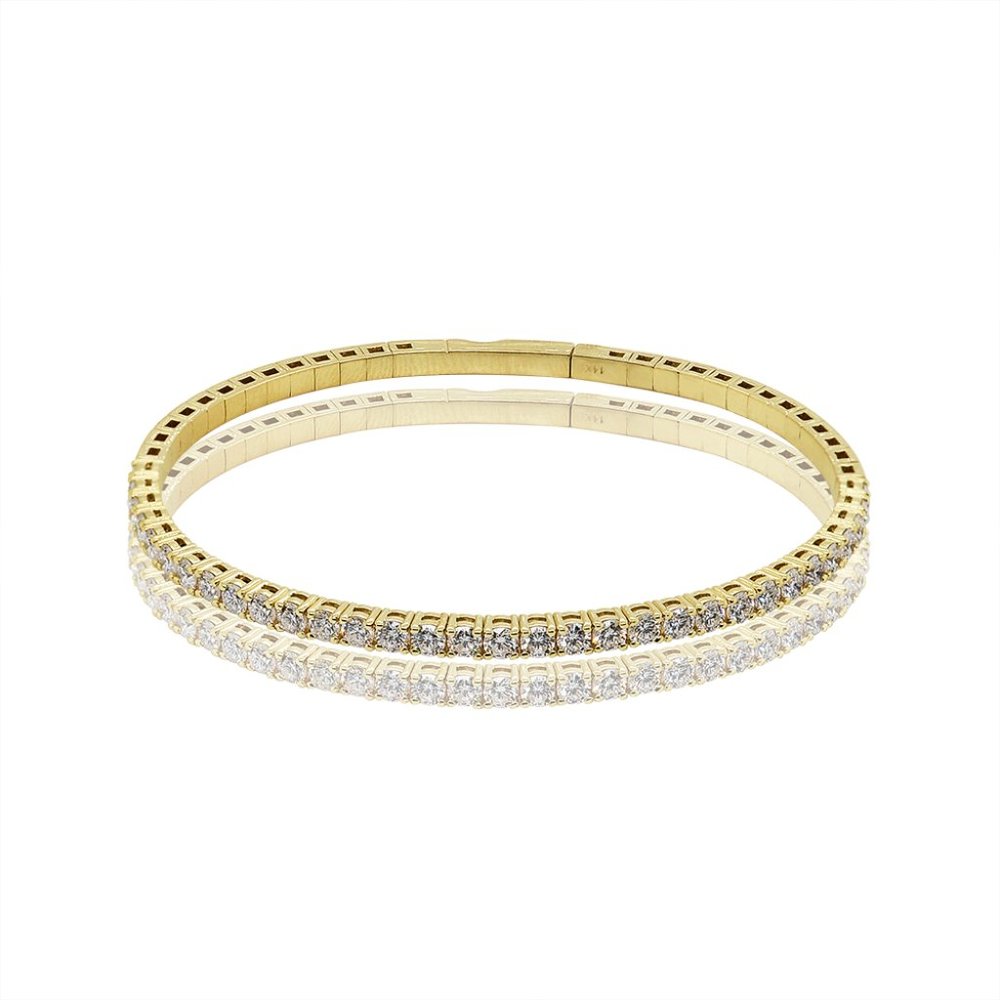 2.25 Ct. tw. Round Cut Diamond Tennis Bracelet 7" 14K Yellow Gold